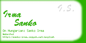 irma sanko business card
